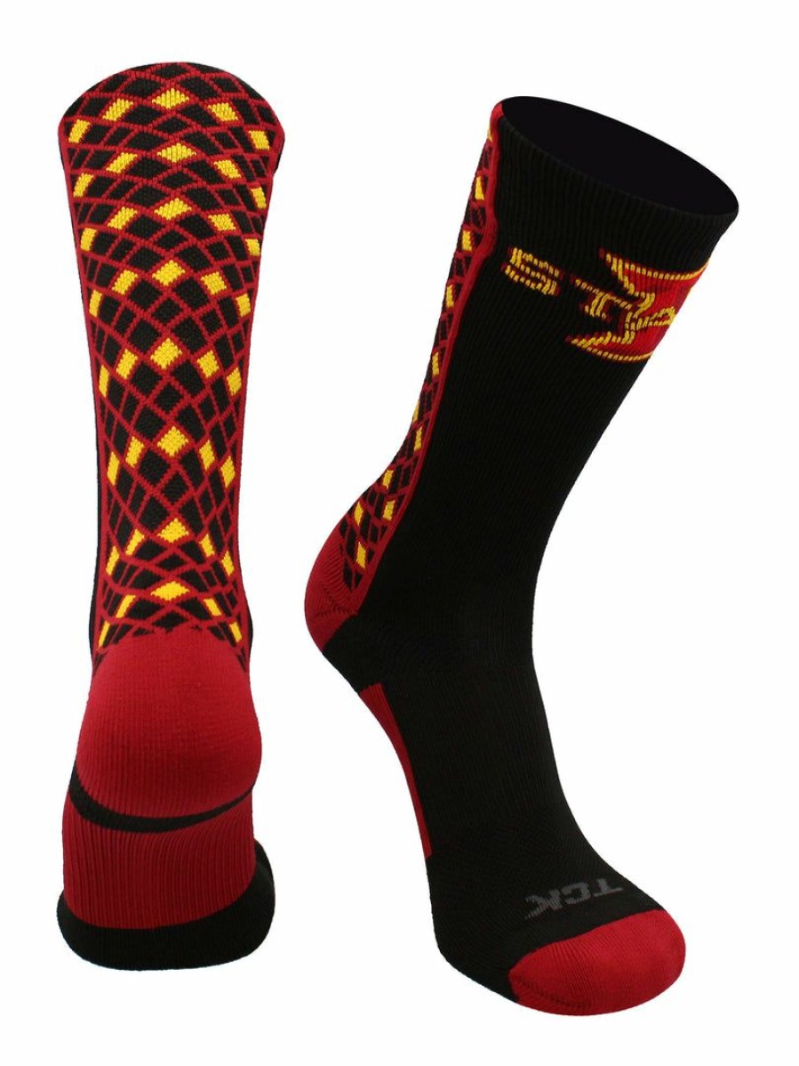 Ncaa Socks * | Wholesale Tck Iowa State Cyclones Socks Diamond Crew Black/Cardinal/Gold