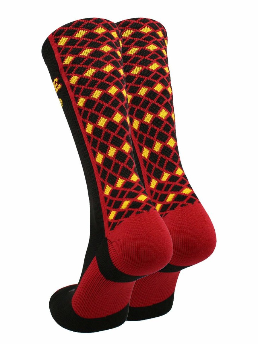 Ncaa Socks * | Wholesale Tck Iowa State Cyclones Socks Diamond Crew Black/Cardinal/Gold