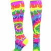 Ncaa Socks * | Buy Madsportsstuff Crazy Tie Dye Socks Over The Calf Softball, Soccer And More