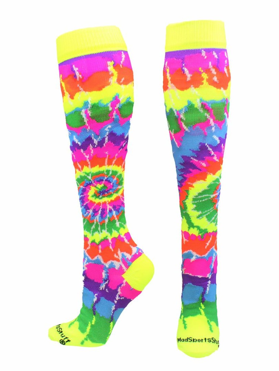 Ncaa Socks * | Buy Madsportsstuff Crazy Tie Dye Socks Over The Calf Softball, Soccer And More