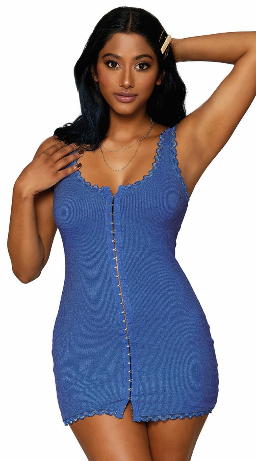 Lingerie * | Dreamgirl Sweet Dreams Ribbed Nightgown