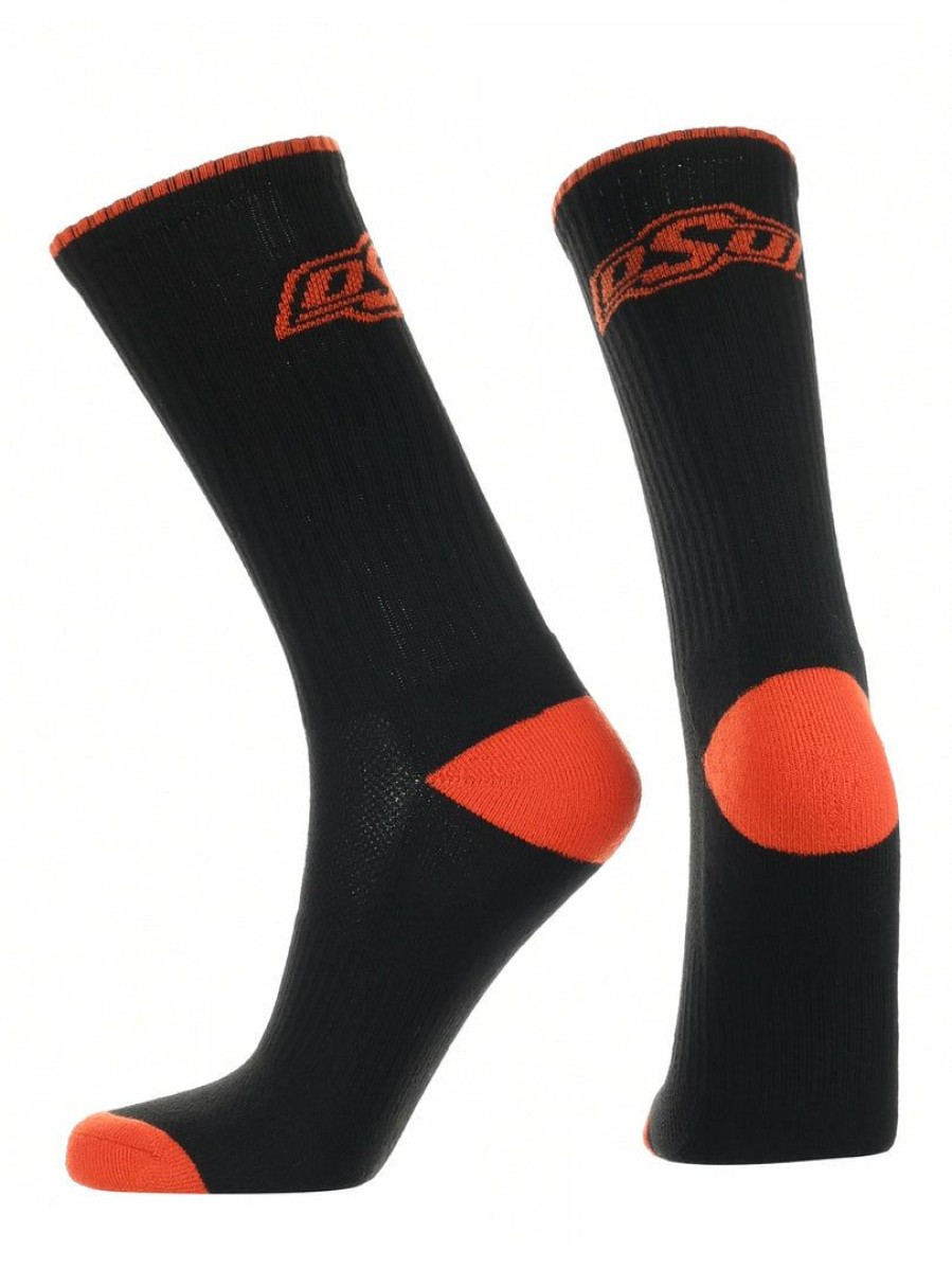 Ncaa Socks * | Best Deal Tck Oklahoma State Cowboys Socks Campus Legend Crew Length All Schools Black/Orange