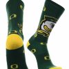 Ncaa Socks * | Flash Sale Tck Oregon Ducks Socks Crew Length Sock Mayhem Green/Gold