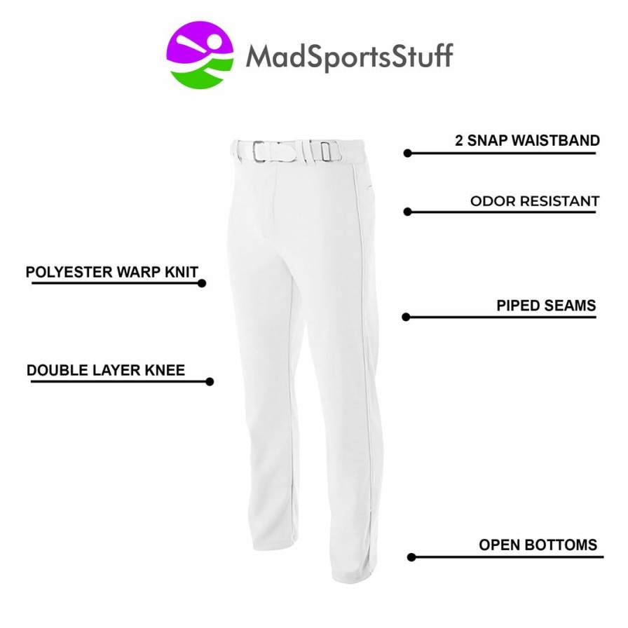 By Sport * | Budget Madsportsstuff Youth Baseball Pants Open Bottom Boys Pro Line