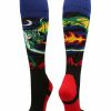 Ncaa Socks * | Cheap Madsportsstuff Baseball Socks Medieval Dragon Over The Calf Athletic Socks Black/Red