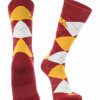 Ncaa Socks * | Budget Tck All Schools Minnesota Golden Gophers Argyle Dress Socks Ncaa Fanwear Crew Length Maroon/Gold