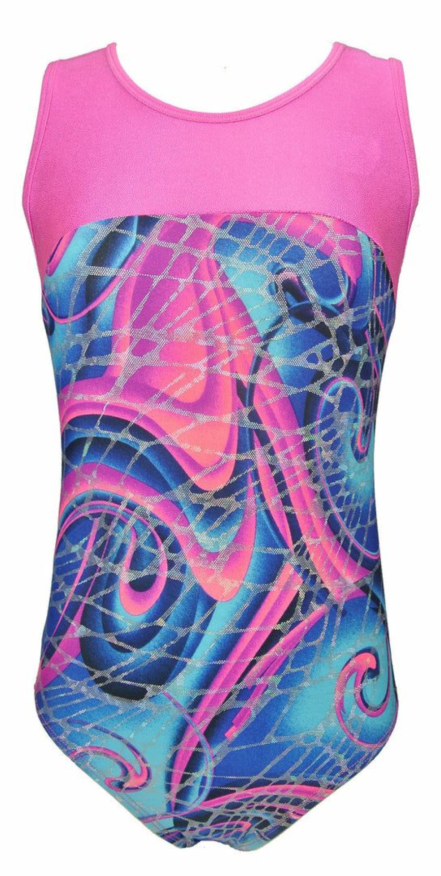 By Sport * | Deals Madsportsstuff Keyhole Style Girls Gymnastics Leotard Leotards Abstract Swirl