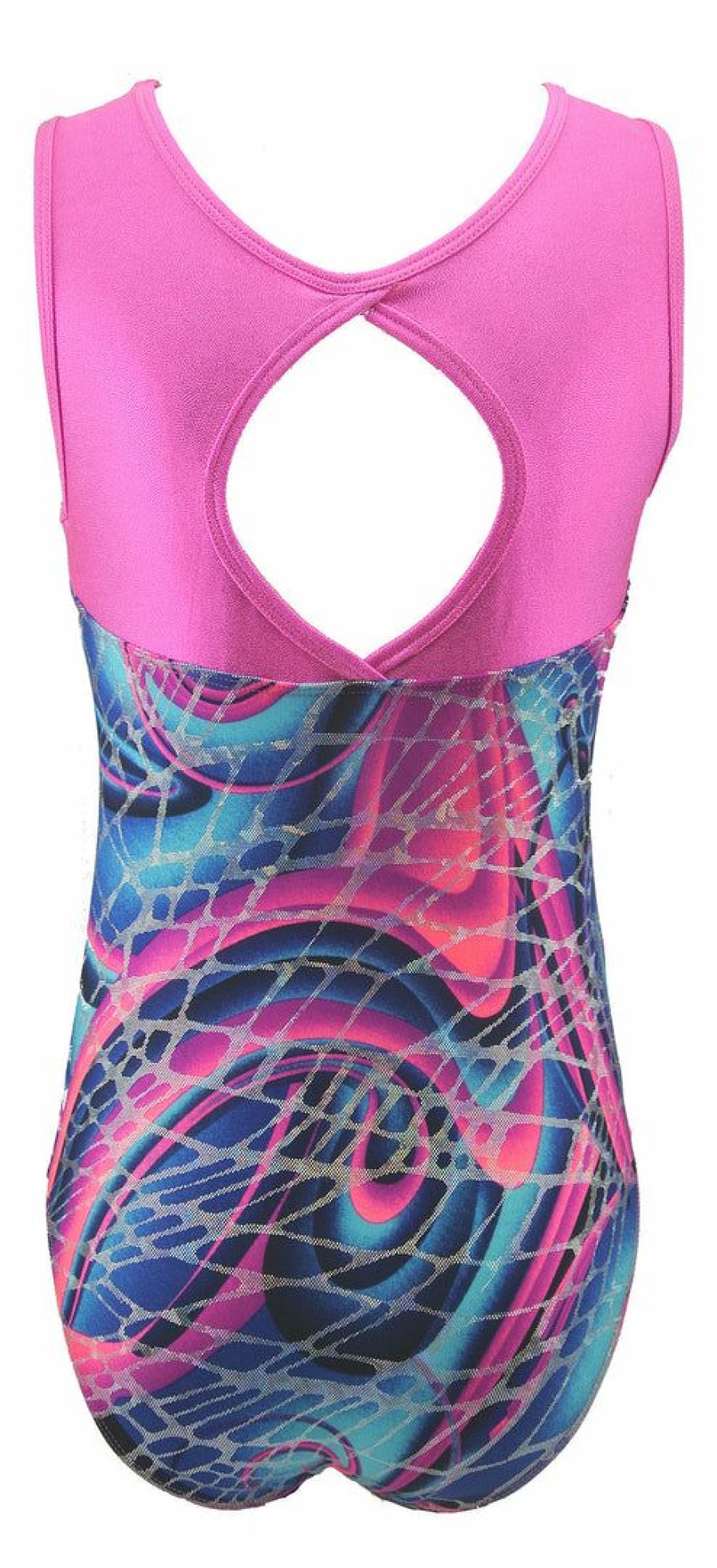 By Sport * | Deals Madsportsstuff Keyhole Style Girls Gymnastics Leotard Leotards Abstract Swirl