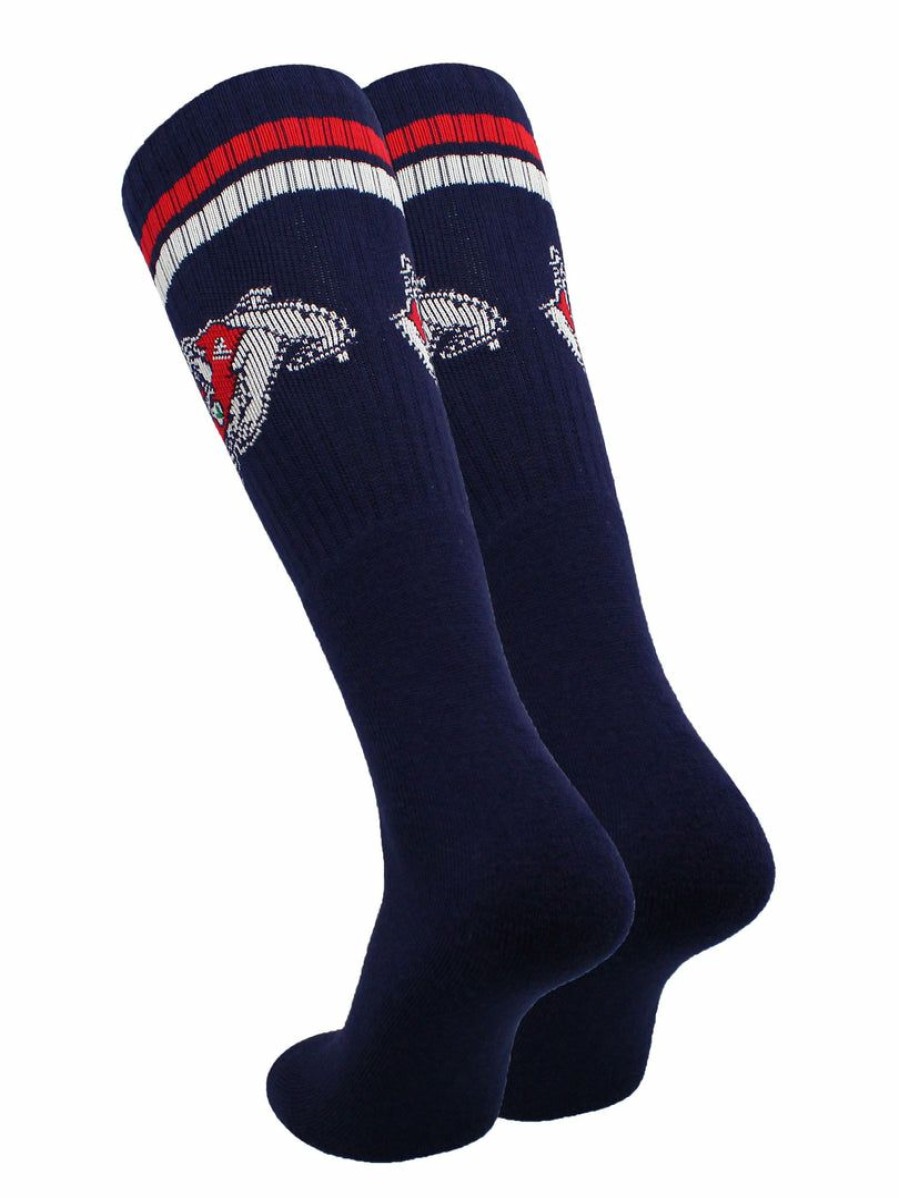 Ncaa Socks * | Top 10 Tck Fresno State Bulldogs Socks Throwback Tube Navy/Scarlet