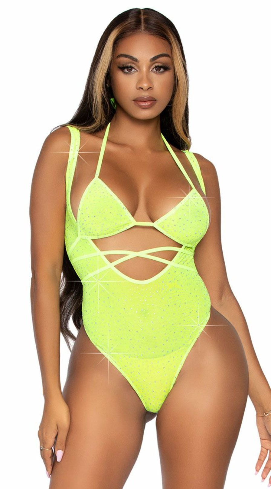 Lingerie * | Leg Avenue Born To Sparkle Bodysuit Set