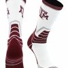 Ncaa Socks * | Best Reviews Of Tck All Schools Texas A&M Aggies Socks Victory Crew White/Maroon/Grey