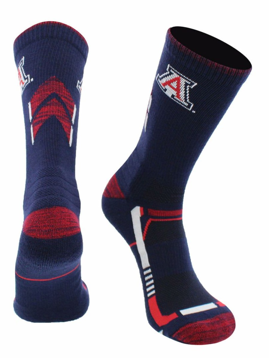 Ncaa Socks * | Best Sale Tck Arizona Wildcats Socks University Of Arizona Wildcats Champion Crew Socks Blue/Cardinal