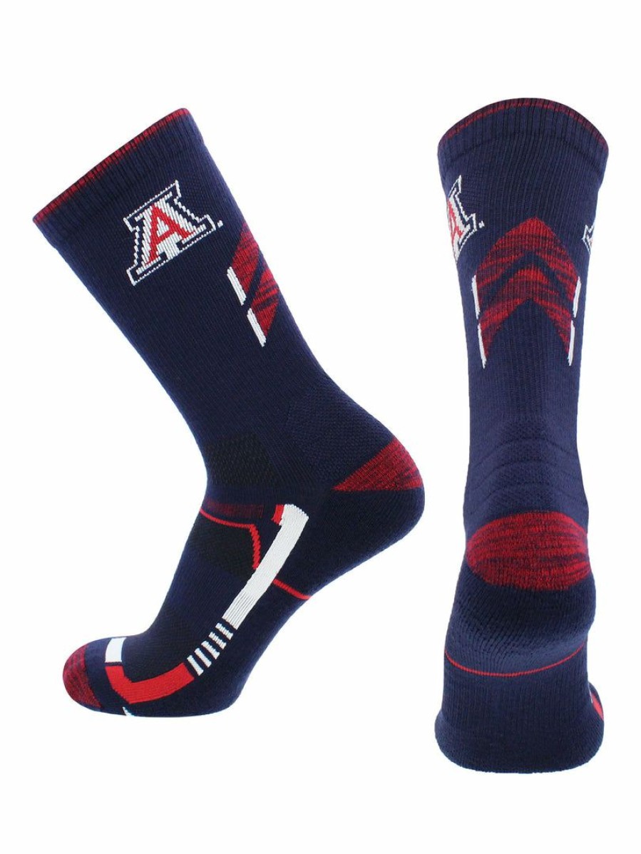 Ncaa Socks * | Best Sale Tck Arizona Wildcats Socks University Of Arizona Wildcats Champion Crew Socks Blue/Cardinal