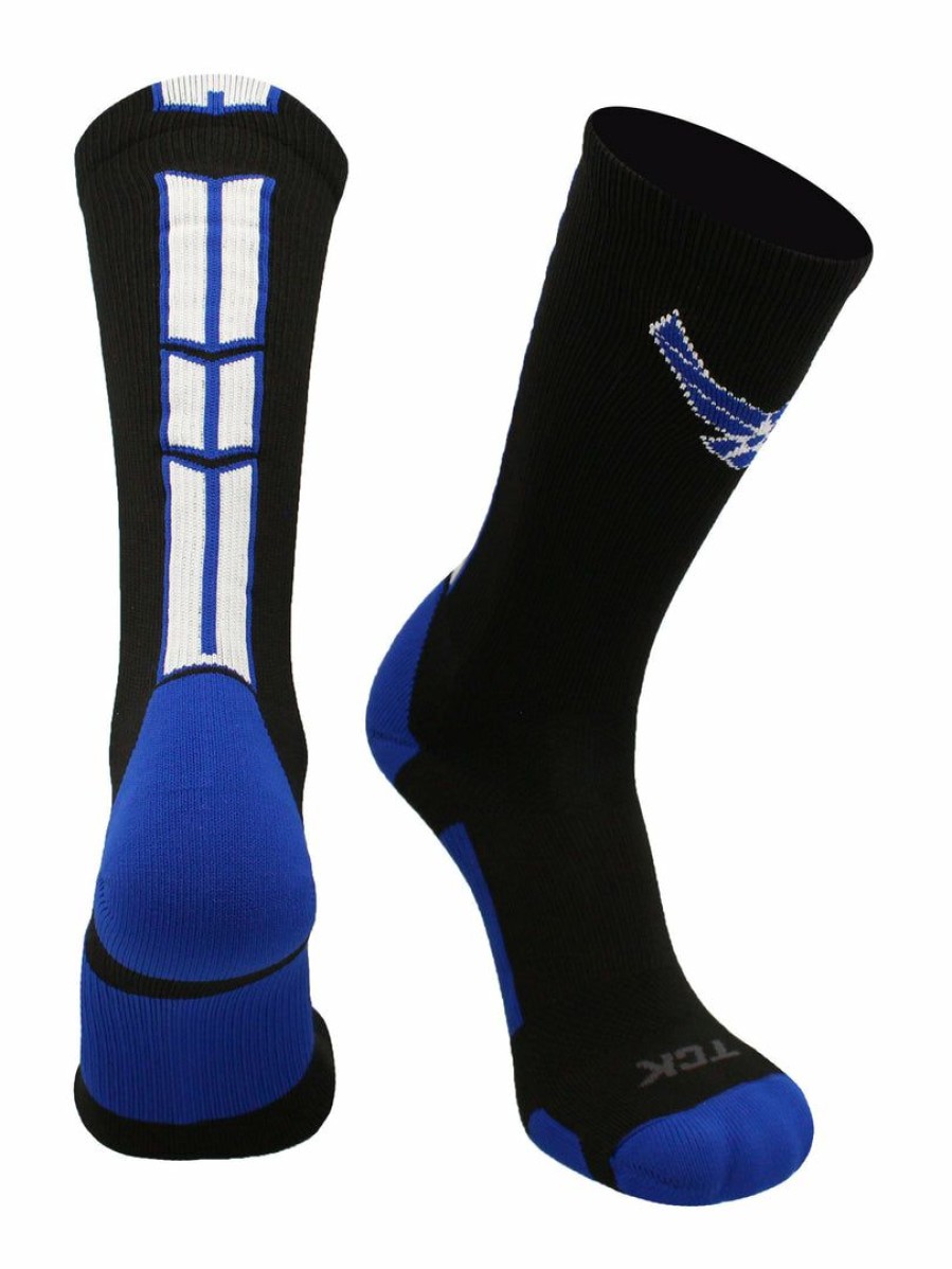 Ncaa Socks * | Coupon Tck United States Air Force Academy Socks Air Force Falcons Baseline 3.0 Crew Socks Black/Royal/White