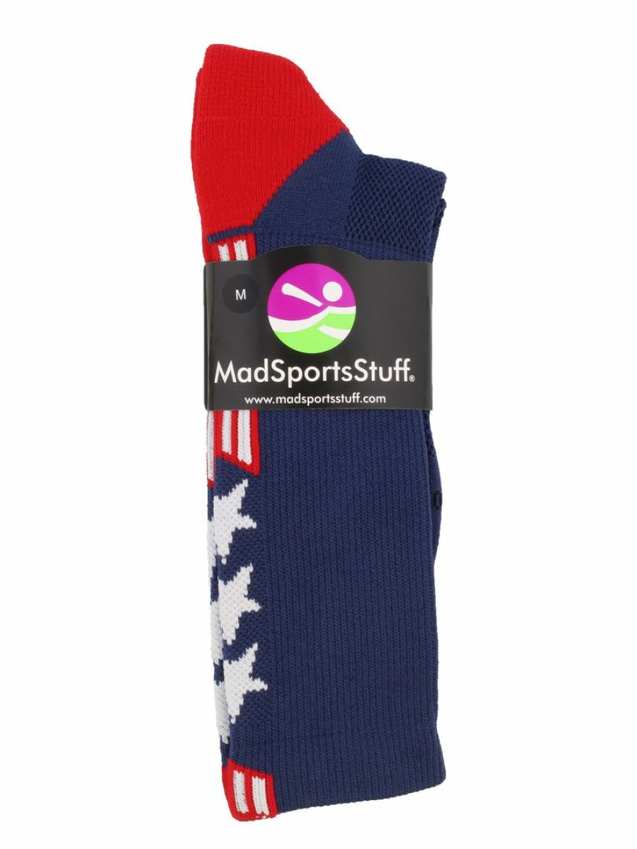 Ncaa Socks * | Cheap Madsportsstuff Baseball Socks Patriot Usa Flag Stars And Stripes Athletic Crew Socks (Multiple Colors)