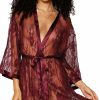 Lingerie * | Dreamgirl Burgundy Elegance Robe