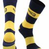 Ncaa Socks * | Flash Sale Tck All Schools Nau Northern Arizona Lumberjacks Socks Game Day Striped Crew Socks Blue/Gold