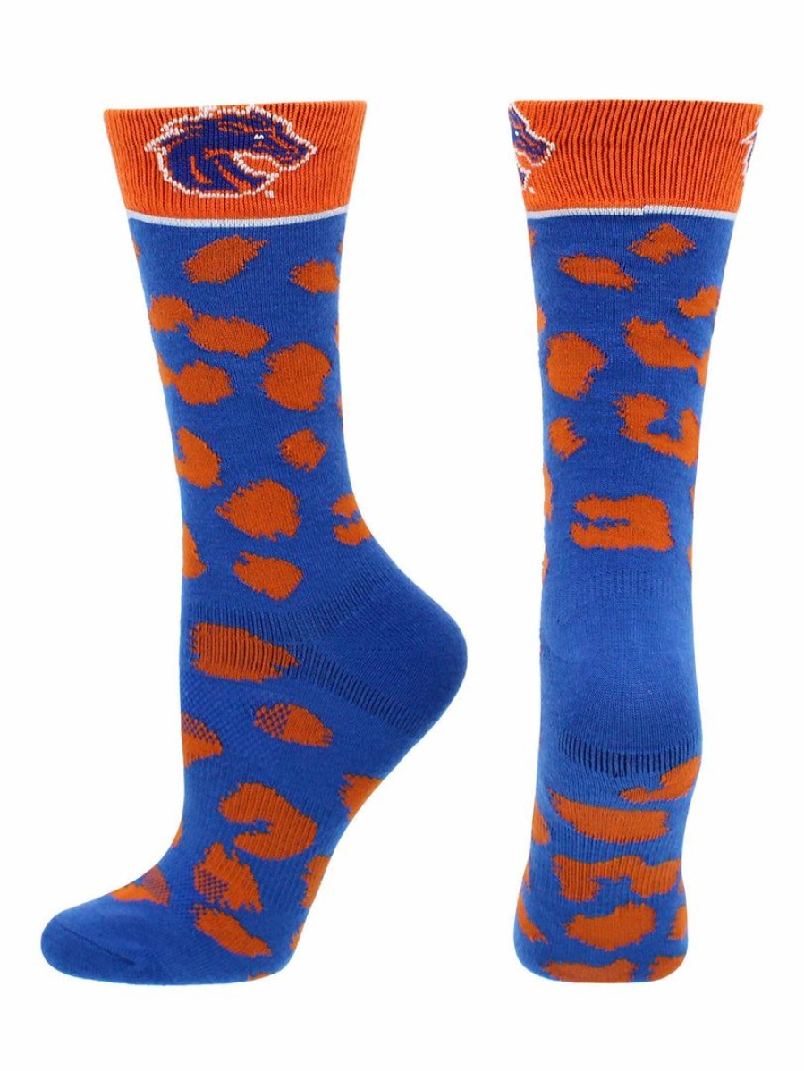 Ncaa Socks * | Budget Tck Boise State Broncos Socks Womens Savage Crew Socks All Schools Blue/Orange