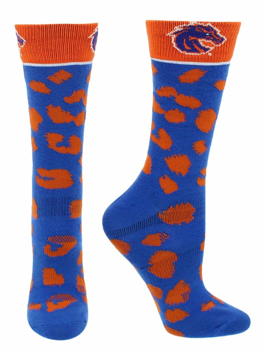 Ncaa Socks * | Budget Tck Boise State Broncos Socks Womens Savage Crew Socks All Schools Blue/Orange