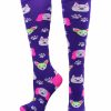 Ncaa Socks * | Brand New Madsportsstuff Neon Puppy Dogs Over The Calf Athletic Socks Softball Socks Purple/Neon Pink