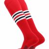 Ncaa Socks * | Deals Tck Elite Performance Baseball Socks Dugout Pattern I Softball Mens Womens Scarlet/White/Navy