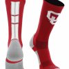 Ncaa Socks * | Discount Tck Sports Ou Oklahoma Sooners Socks Baseline 3.0 Crew All Schools Crimson/Grey/White