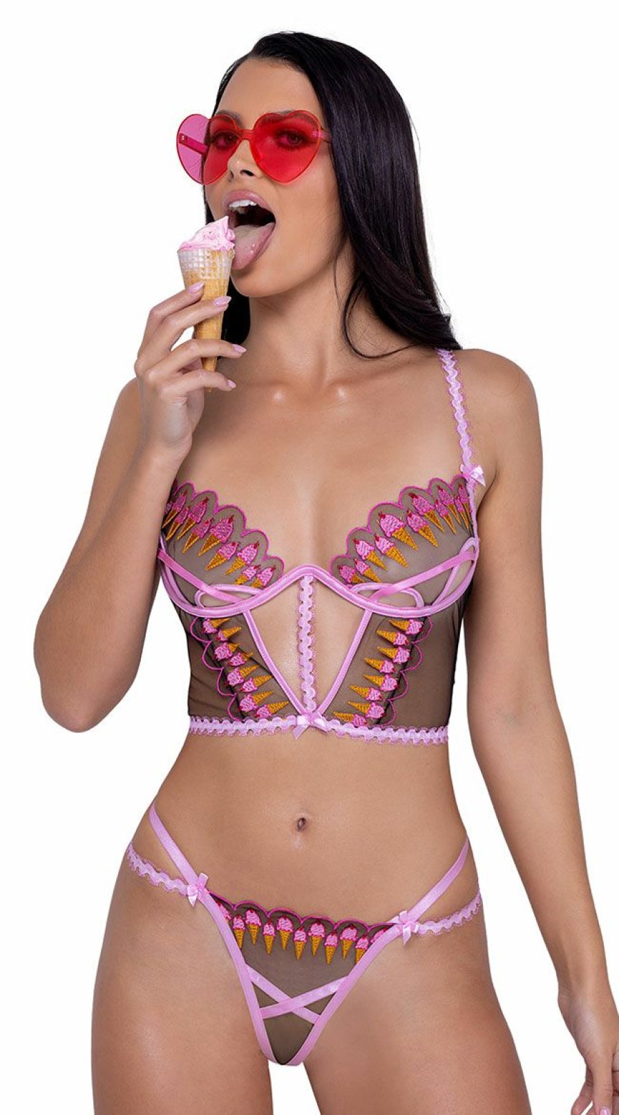 Lingerie * | Roma Strawberry Sherbet Bustier Set