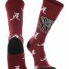 Ncaa Socks * | Best Reviews Of Tck All Schools Alabama Crimson Tide Socks Crew Length Sock Mayhem Crimson/Black/White