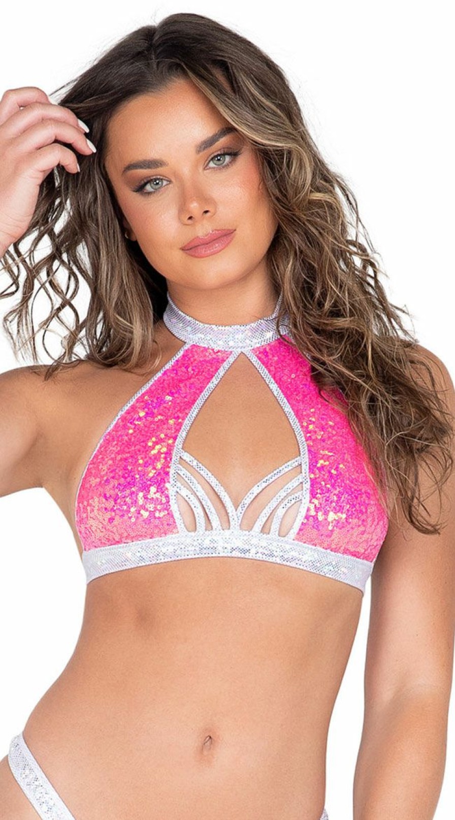 Dancewear * | Roma Strappy Sequin Halter Top