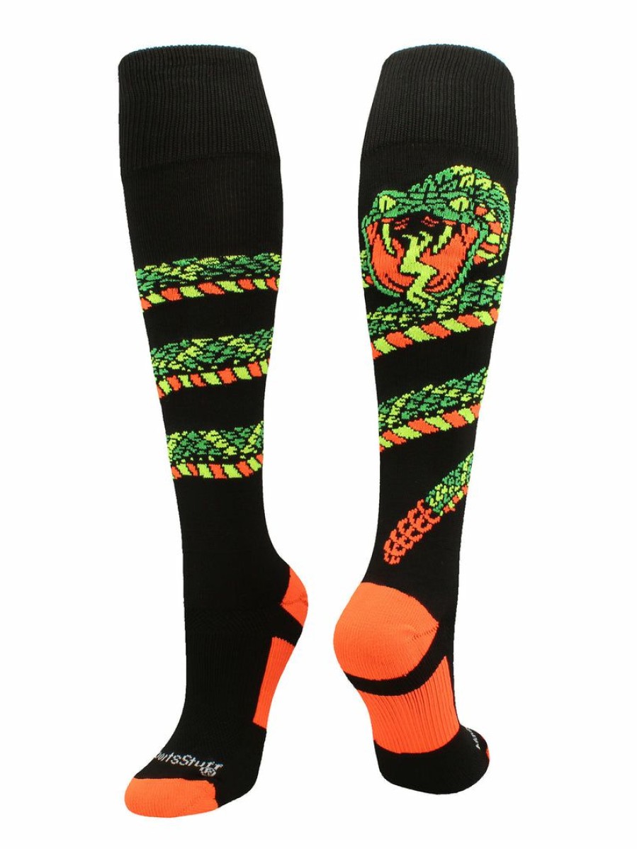 Ncaa Socks * | Best Reviews Of Madsportsstuff Crazy Snake Over The Calf Athletic Socks Baseball Socks