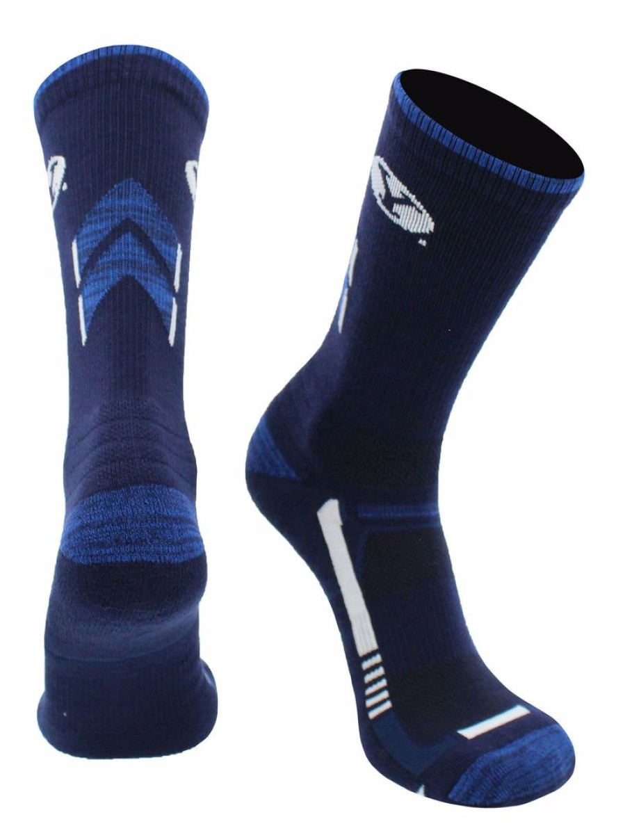 Ncaa Socks * | Deals Tck Byu Cougars Socks Brigham Young University Cougars Champion Crew Socks Blue/White