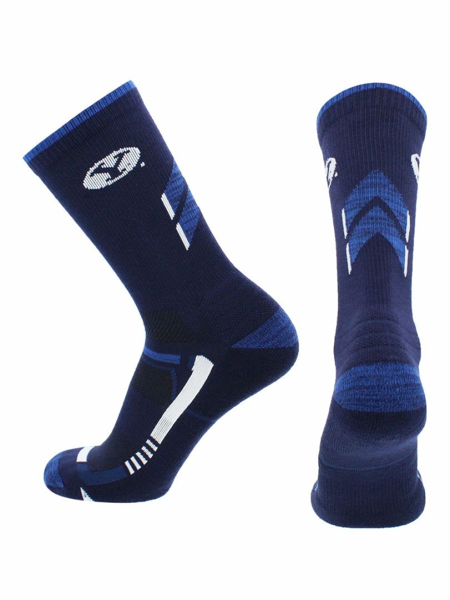 Ncaa Socks * | Deals Tck Byu Cougars Socks Brigham Young University Cougars Champion Crew Socks Blue/White