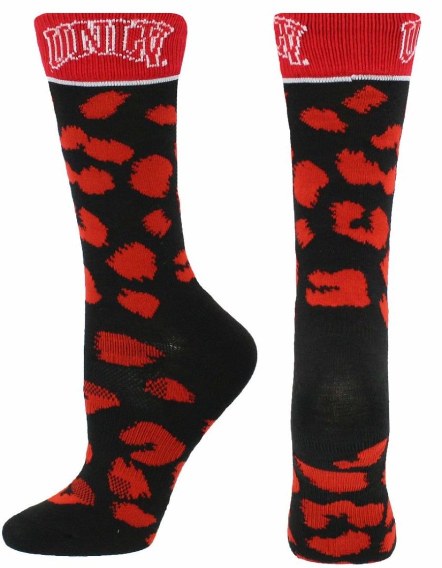 Ncaa Socks * | Best Reviews Of Tck Unlv Rebels Socks Womens Savage Crew Socks All Schools Scarlet/Black