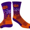 Ncaa Socks * | Brand New Tck Sports Clemson Tigers Socks Downtown Crew Purple/Orange/White