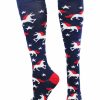 Ncaa Socks * | Promo Madsportsstuff Softball Socks Usa Unicorn Socks Over The Calf Navy/Red/White