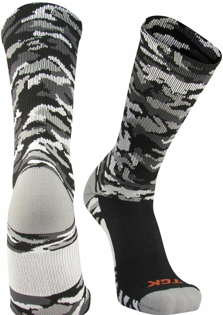 Ncaa Socks * | Flash Sale Basketball Socks Tck Sports Elite Woodland Camo Performance Crew Socks