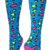 Ncaa Socks * | Cheapest Madsportsstuff Exotic Leopard Over The Calf Athletic Socks Softball Socks Neon Leopard