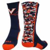 Ncaa Socks * | Best Pirce Tck Virginia Cavaliers Socks Digital Camo Crew Navy/Orange/White