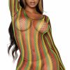 Lingerie * | Leg Avenue Striped Surrender Net Dress