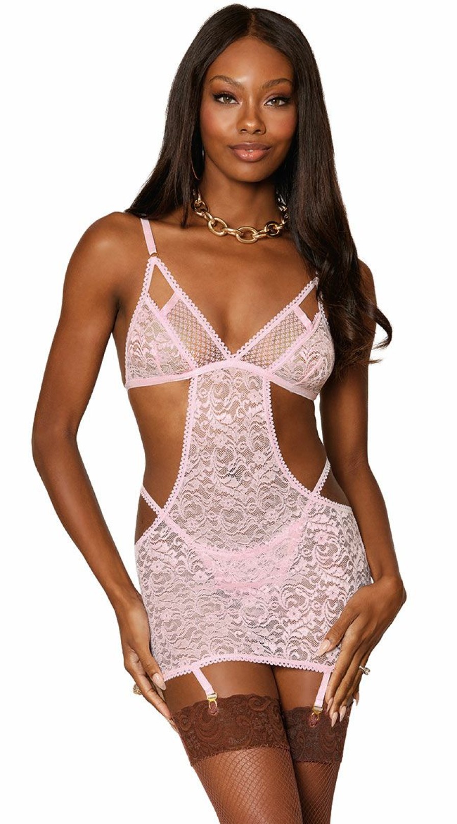 Lingerie * | Dreamgirl Feel Your Way Chemise Set