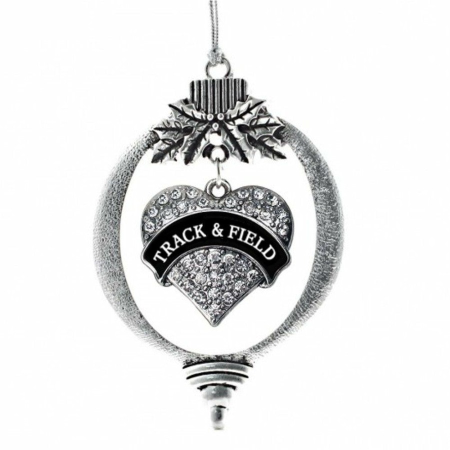 Accessories * | Budget Madsportsstuff Track And Field Christmas Ornament With Heart Charm Charm Ornaments