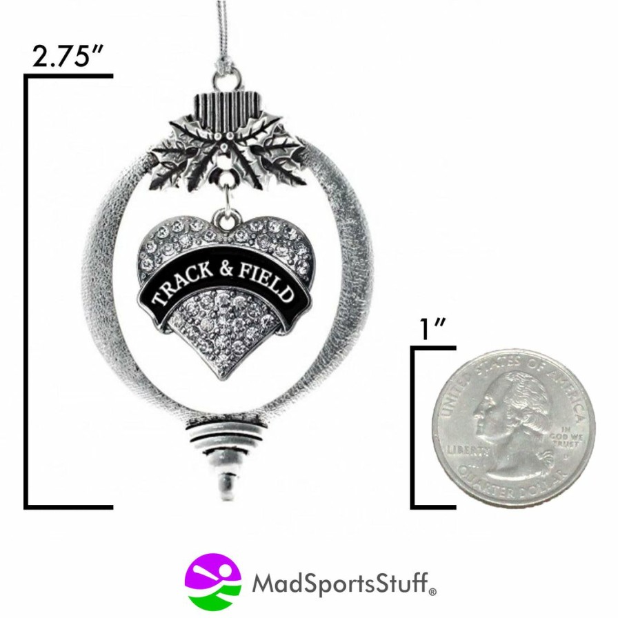 Accessories * | Budget Madsportsstuff Track And Field Christmas Ornament With Heart Charm Charm Ornaments