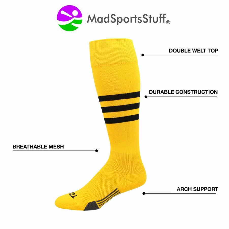 Ncaa Socks * | Discount Madsportsstuff Dugout 3 Stripe Baseball Socks Over The Calf Length Pattern B