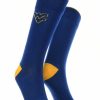 Ncaa Socks * | Budget Tck All Schools West Virginia Mountaineers Dress Socks Dean'S List Crew Length Socks Blue/Gold