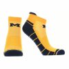 Ncaa Socks * | Flash Sale Tck Michigan Wolverines Low Cut Ankle Socks With Tab All Schools Maize/Blue