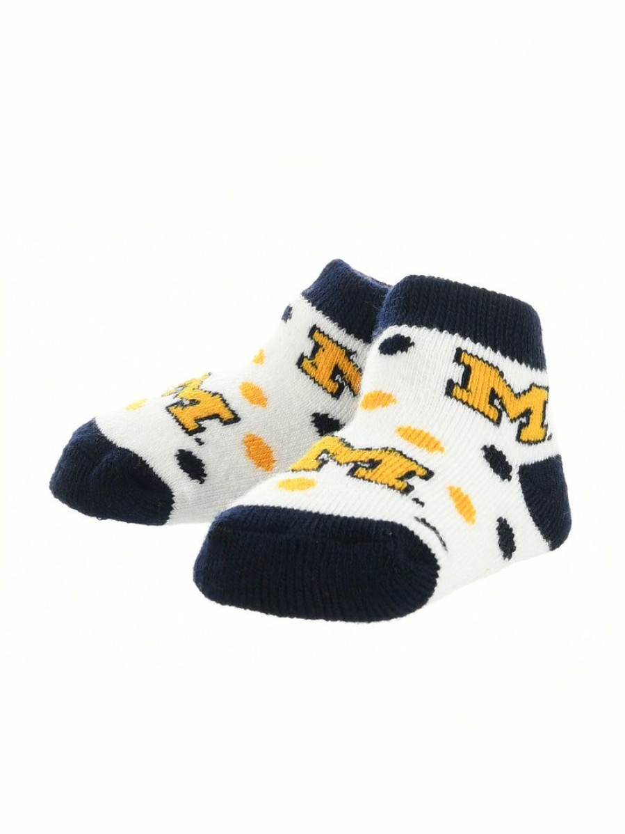 Ncaa Socks * | Deals Tck All Schools Michigan Wolverines Toddler Socks Low Cut Little Fan Blue/Maize/White