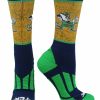 Ncaa Socks * | Brand New Tck University Of Notre Dame Socks Distressed Sublimated Crew All Schools Blue/Kelly/Gold