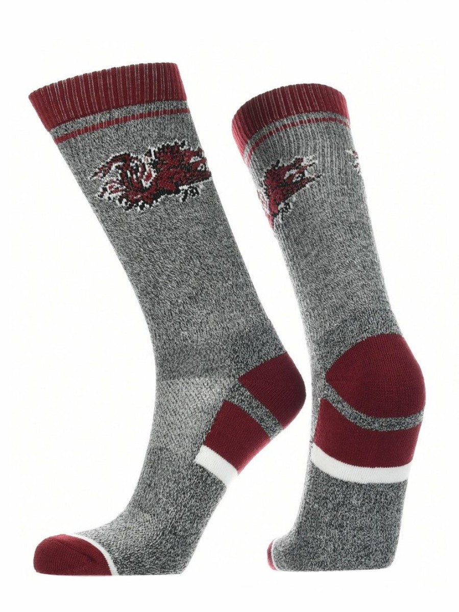 Ncaa Socks * | Cheapest Tck All Schools South Carolina Fighting Gamecocks Socks Victory Parade Crew Length Garnet/Grey/White