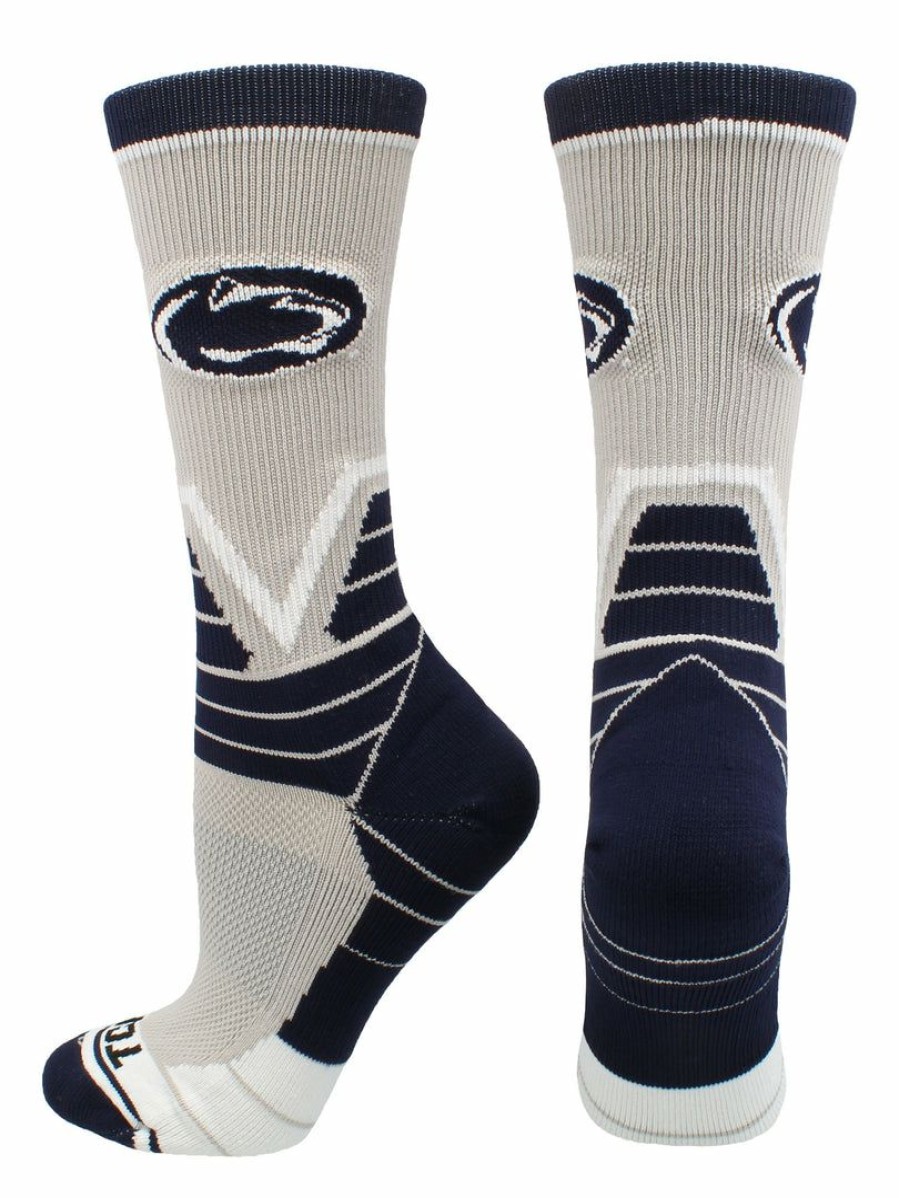 Ncaa Socks * | Buy Tck Penn State Nittany Lions Socks Victory Crew All Schools Grey/Blue/White