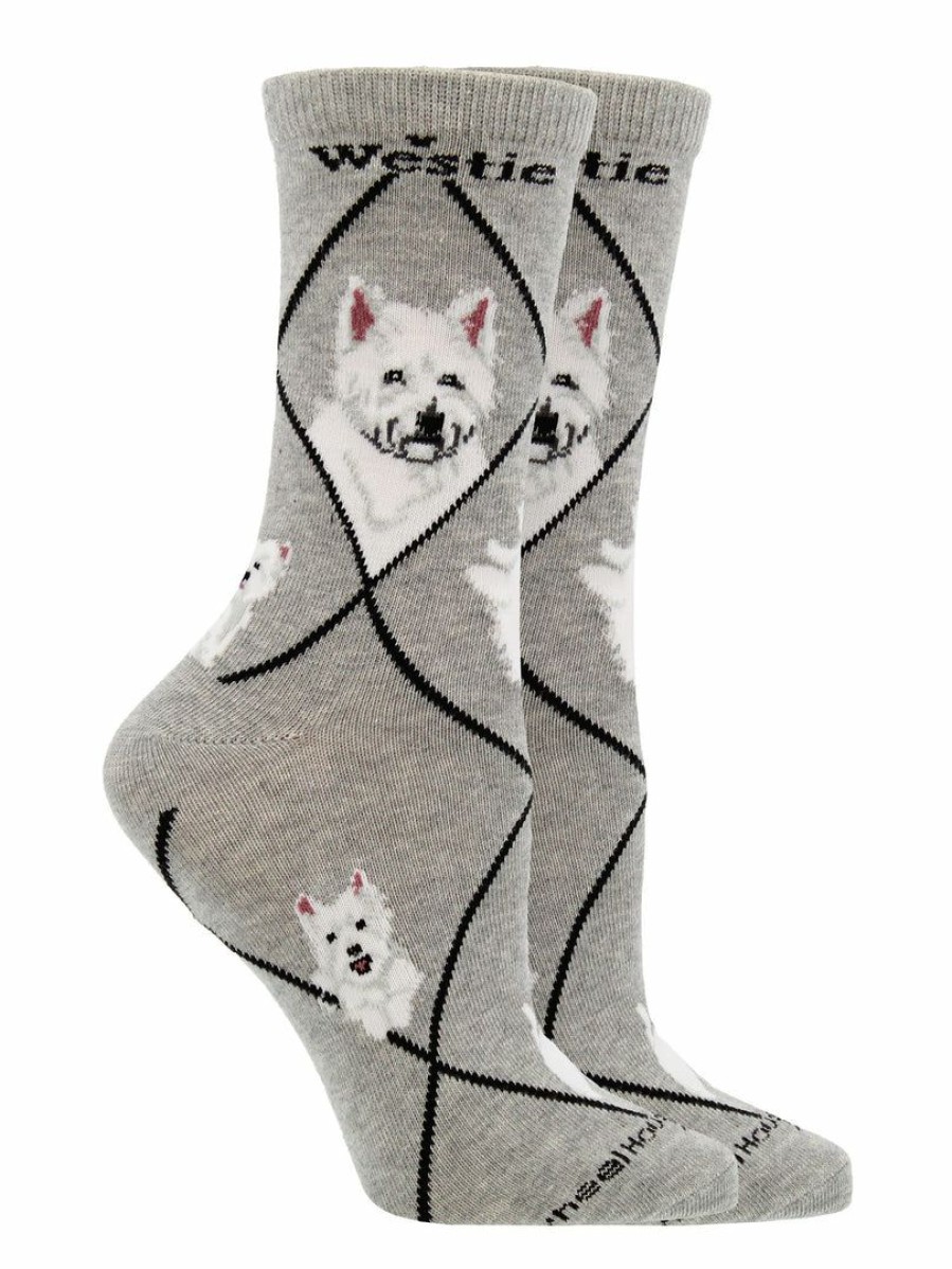 Ncaa Socks * | Promo Whd Crazy Socks Crew Westie Socks For Women Gift For Dog Lovers